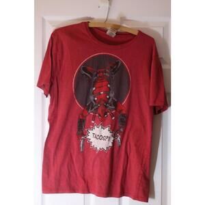 Marvel Deadpool “Tacos?!” Graphic T-Shirt Red Large Fifth Sun Comic Tee